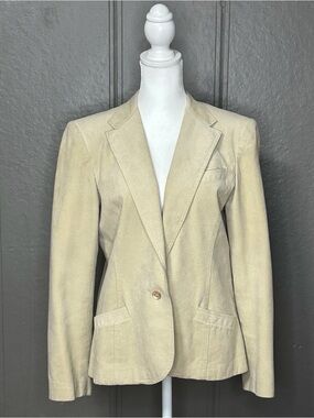 Vintage Abe Schrader Beige Simulated Suede Blazer